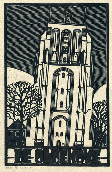 De Oldehove Leeuwarden | houtsnede | 21,5 x 33,5 cm | 2019 | ■■